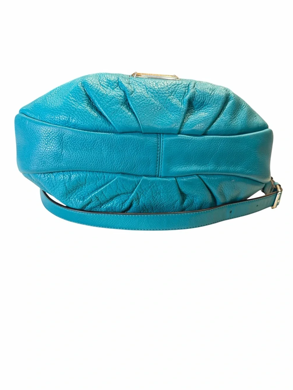 Marc Jacobs Teal Turquoise Leather Hobo/Shoulder Bag Large 14x14 NWOT